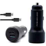 Powerology Car Charger Dual Port Type C PD Fast Charging 3.0 - Black