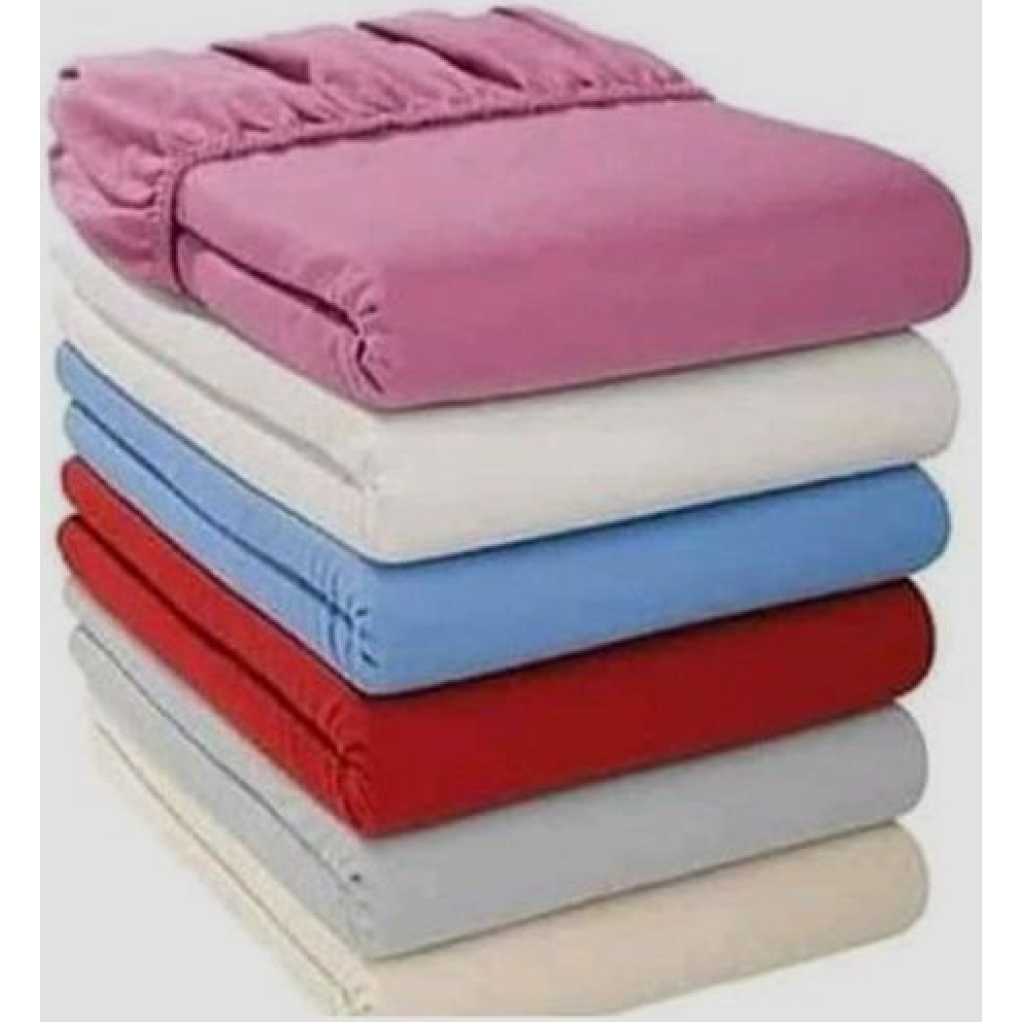 Fitted Bedsheets with 2 Pillowcases- Pink, Color May Vary