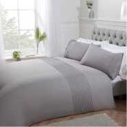 Pintuck Duvet Cover Set - Grey