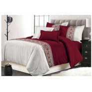 Bedcover,1Bedsheet & 2Pillowcases - Red White