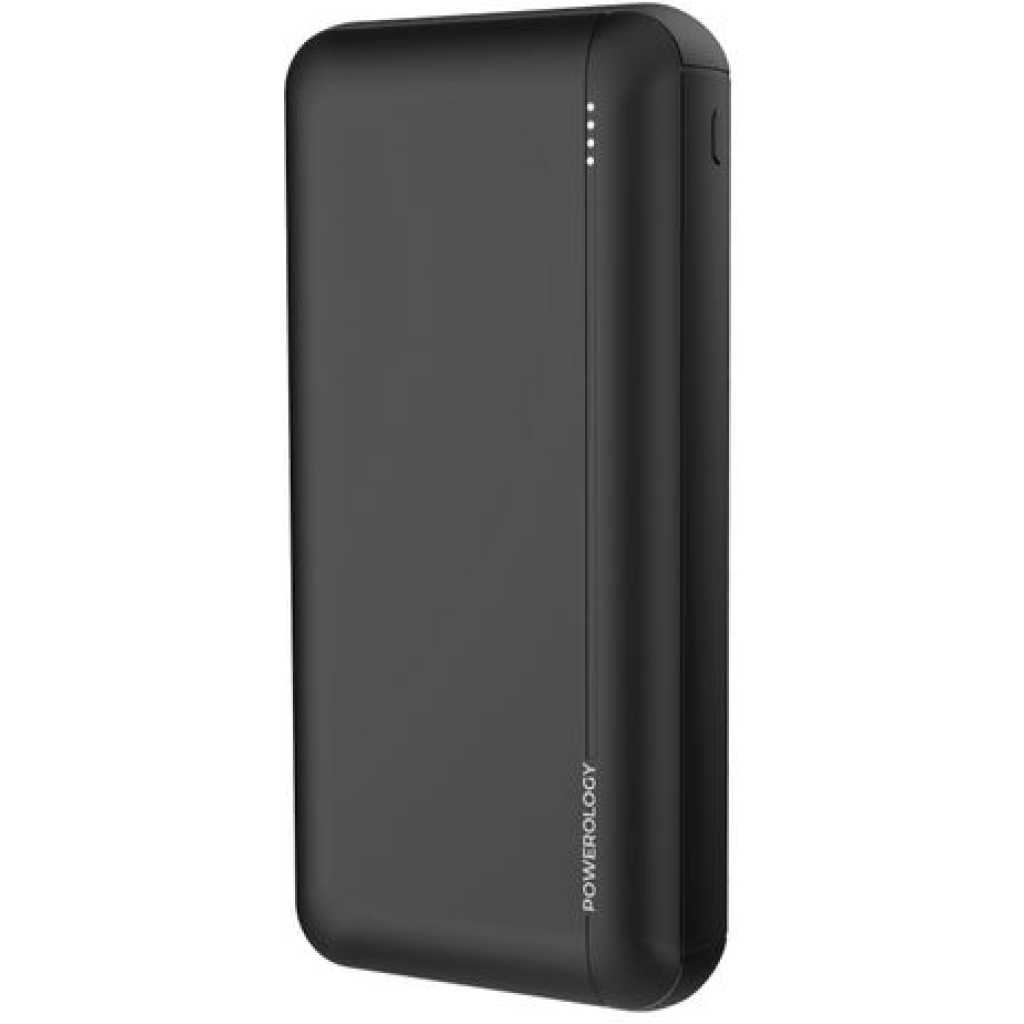 Powerology 20000mAh Power Bank 20W PD & QC3 USB-C - Black