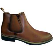Men's Faux Leather Boots - Brown
