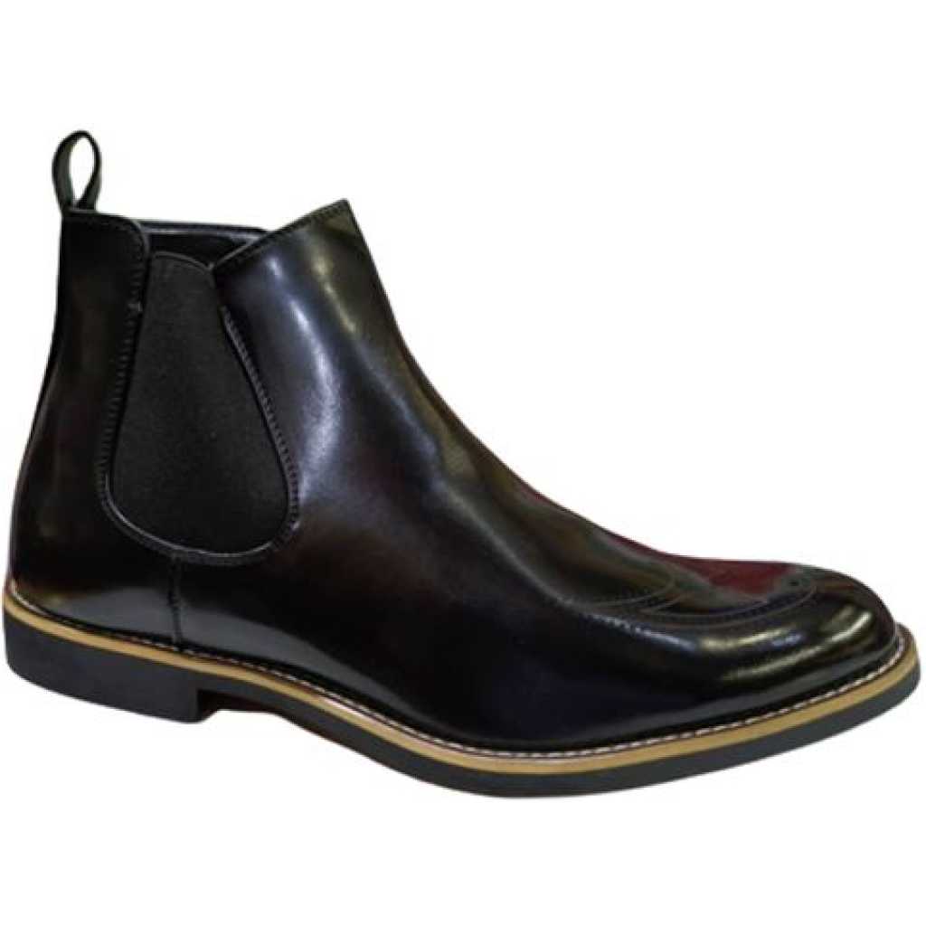 Men's Faux Leather Boots - Black