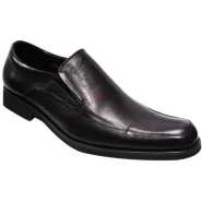 Faux Leather Slip-On Shoes - Black