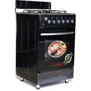 Sano 55X55 Full Gas Cooker, Electric Oven & Grill, Oven Lamp, Auto Iginition, Inbuilt Gas Regulator, Timer - Black