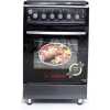 Sano 55X55 3 Gas 1 Electric Cooker; Electric Oven & Grill, Rotisserie, Auto Ignition, Timer, 2 Oven Trays - Black