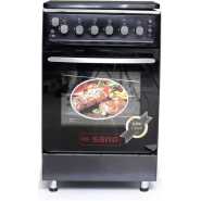 Sano 55X55 3 Gas 1 Electric Cooker; Electric Oven & Grill, Rotisserie, Auto Ignition, Timer, 2 Oven Trays - Black