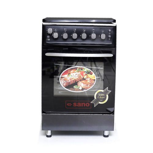 Sano 55X55 3 Gas 1 Electric Cooker; Electric Oven & Grill, Rotisserie, Auto Ignition, Timer, 2 Oven Trays - Black