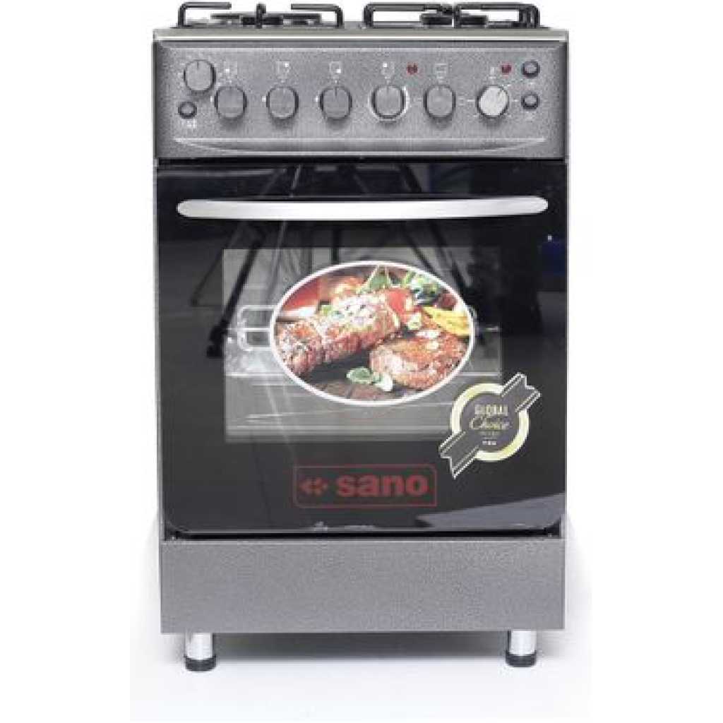 Sano Cooker 55X55 3 Gas 1 Electric With Rotisserie, Electric Oven & Grill, Automatic Ignition - Brown