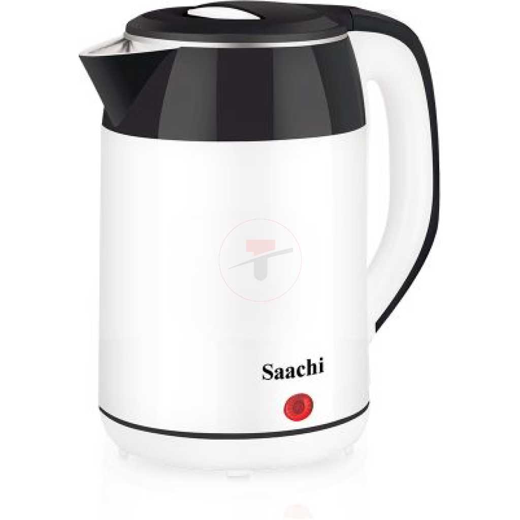 Saachi Bundle Of Flat Iron- Silver & 1.8L Electric Kettle - White & Black