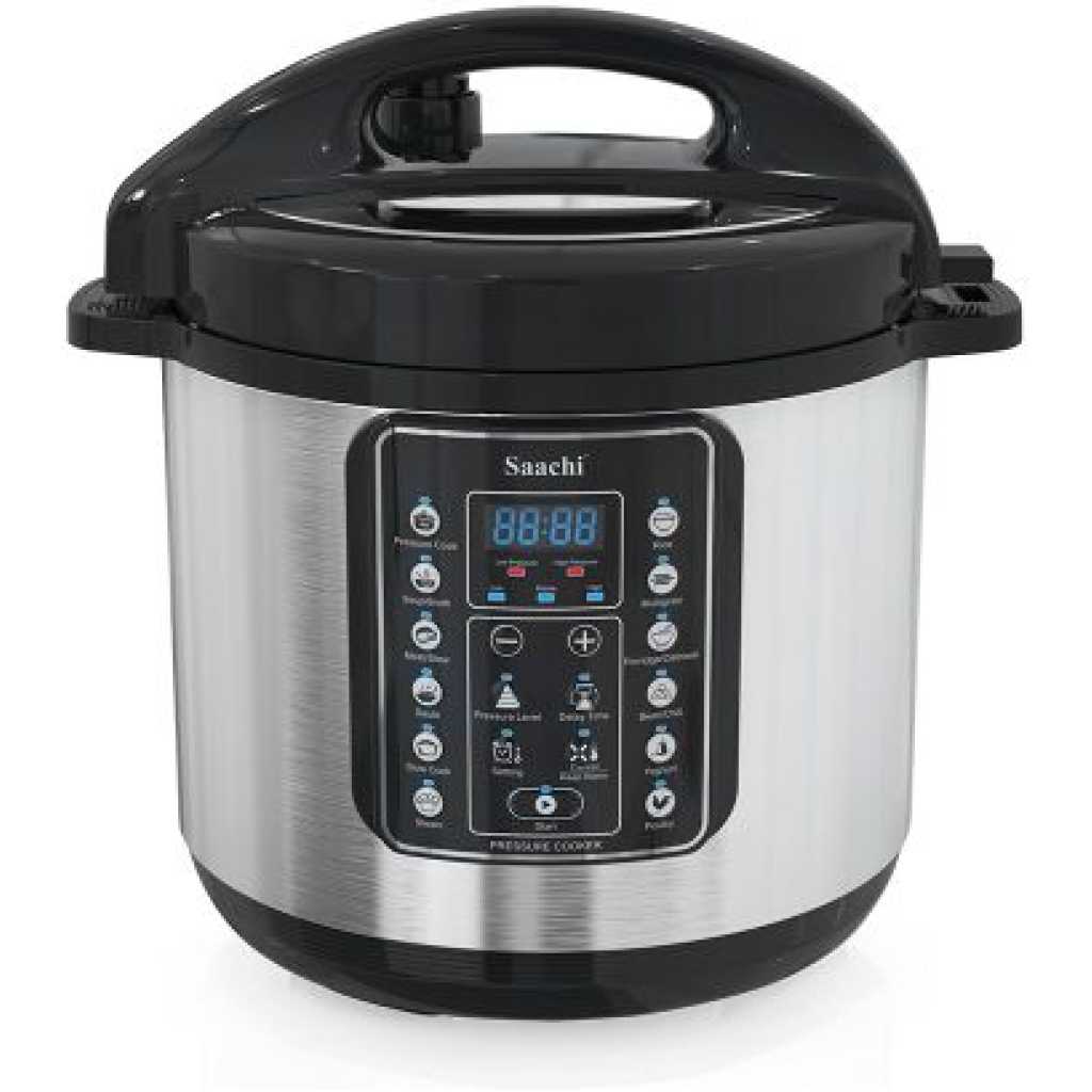 Saachi 10 In 1 Multi Function 6L Electric Pressure Cooker - Silver, Black