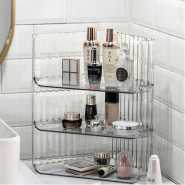 Home Accessories Office Bookshelf Standing Foldable Stationery Storage Holder Makeup Organizer- Clear