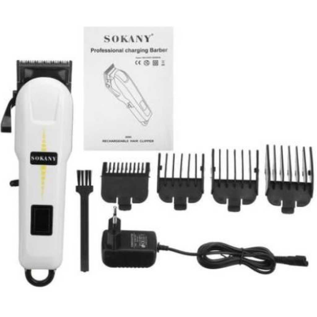 Sokany Precision Electric Rechargeable Hair Clipper Shaving Machine White