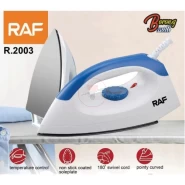 RAF Electric Dry Iron With Stainless Steel Soleplate - White & Blue