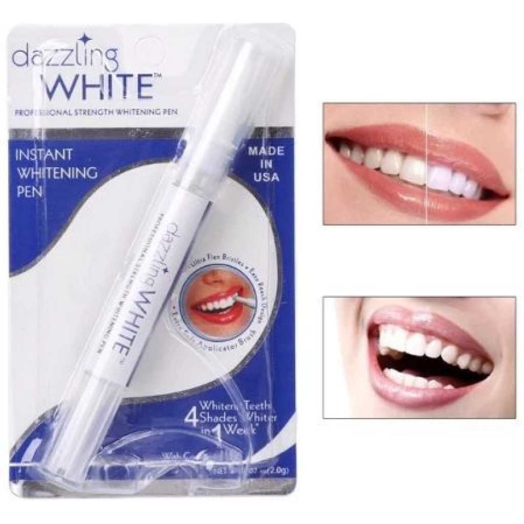 Dazzling White Instant Teeth Whitening Pen, 4 Shades Whiter in a Week- White.