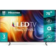 Hisense 75-Inch TV; ULED Premium Quantum Dot 4K UHD Smart 75U7H, Youtube, Netflix Bluetooth, USB, HDMI, Ethernet, Inbuilt Digital Reciver  - Black