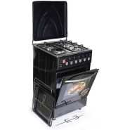 Sano 55X55 Full Gas Cooker With Rotisserie, Electric Oven & Grill, Auto Ignition, Oven Lamp, Timer, 2 Oven Trays – Black Gas Cookers TilyExpress