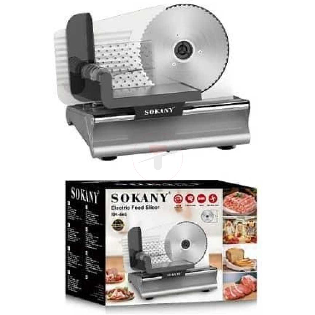 Sokany Electric Vegetable Food Slicer Machine Commercial Meat Slicer Cutting Machine- Silver