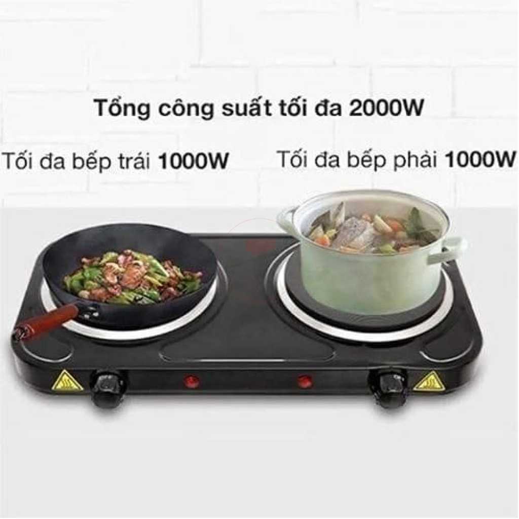 Sokany Eye Flat Dual Electric Stove High Fire Power 5 Gear Temperature Adjustment Hot Plate Cooker- Black.