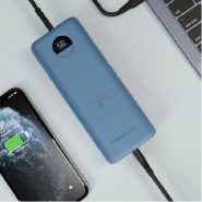 30000mAh Powerology Power Bank 45W PD & QC3 USB-C – BLUE Portable Power Banks TilyExpress