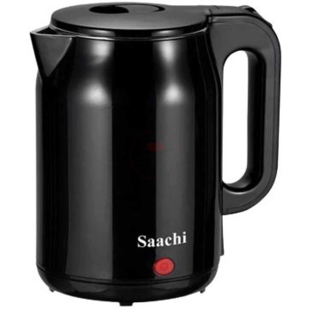 Saachi Bundle Of Flat Iron- Silver & 1.8L Electric Kettle - Black