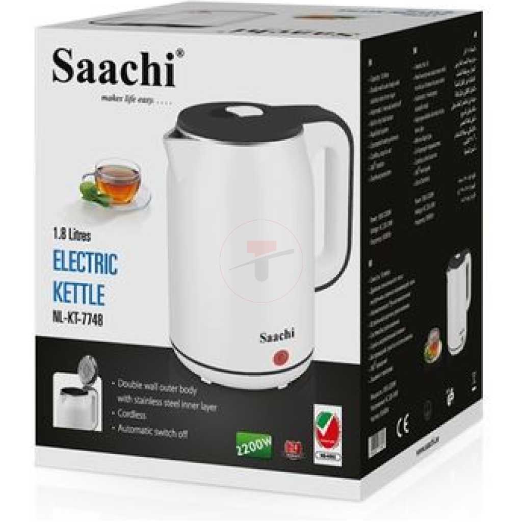 Saachi NL-KT-7748 1.8L Electric Kettle - White & Black
