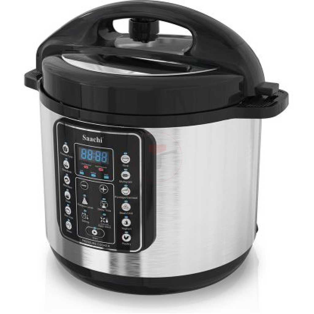 Saachi 10 In 1 Multi Function 6L Electric Pressure Cooker - Silver, Black