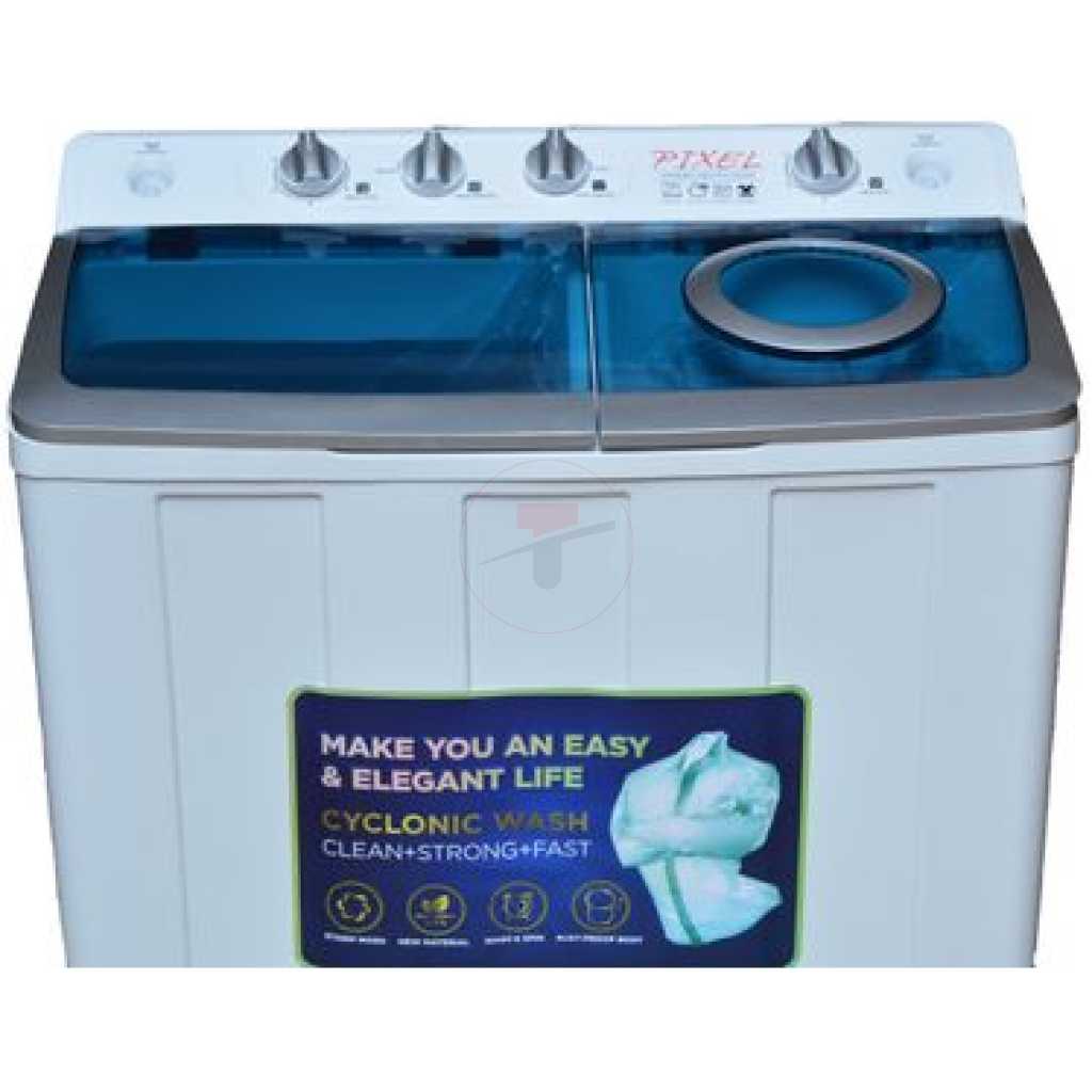 Pixel 9.5 Kg Twin Tub Washing Machine (Wash & Dry)  - White