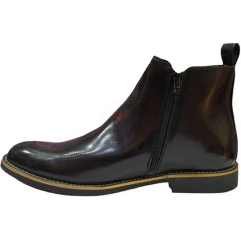 Men's Faux Leather Boots - Black