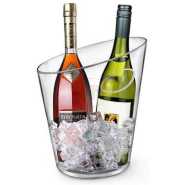 6.5L Acrylic Cooler Beer Wine Champagne Ice Bucket With Lid For Parties Bars Home- Clear