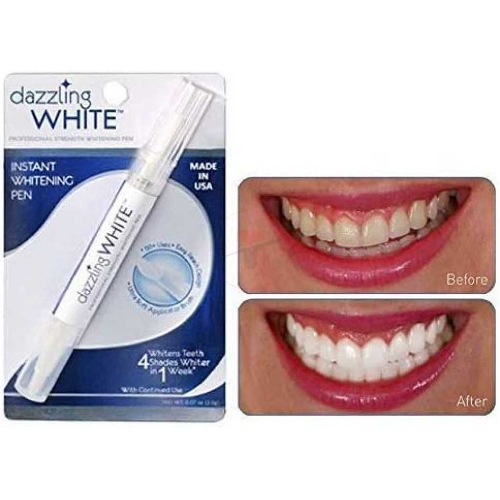 Dazzling White Instant Teeth Whitening Pen, 4 Shades Whiter in a Week- White.