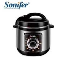 Sonifer Automatic 6L Multifunction High Power Stainless Steel Electric Pressure Cooker Rice Cooker Steamer- Silver.