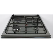 Blueflame Spark Cooker 50*50 3 Gas Burners +1 Electric Hot Plate P5031E-B, Auto Ignition, Electric Oven - Black