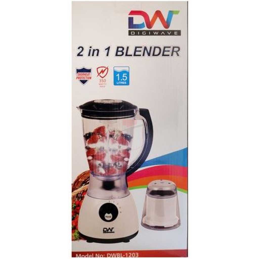 Digiwave 2 In 1 DWBL-1203 1.5L Blender & Grinder - White & Black