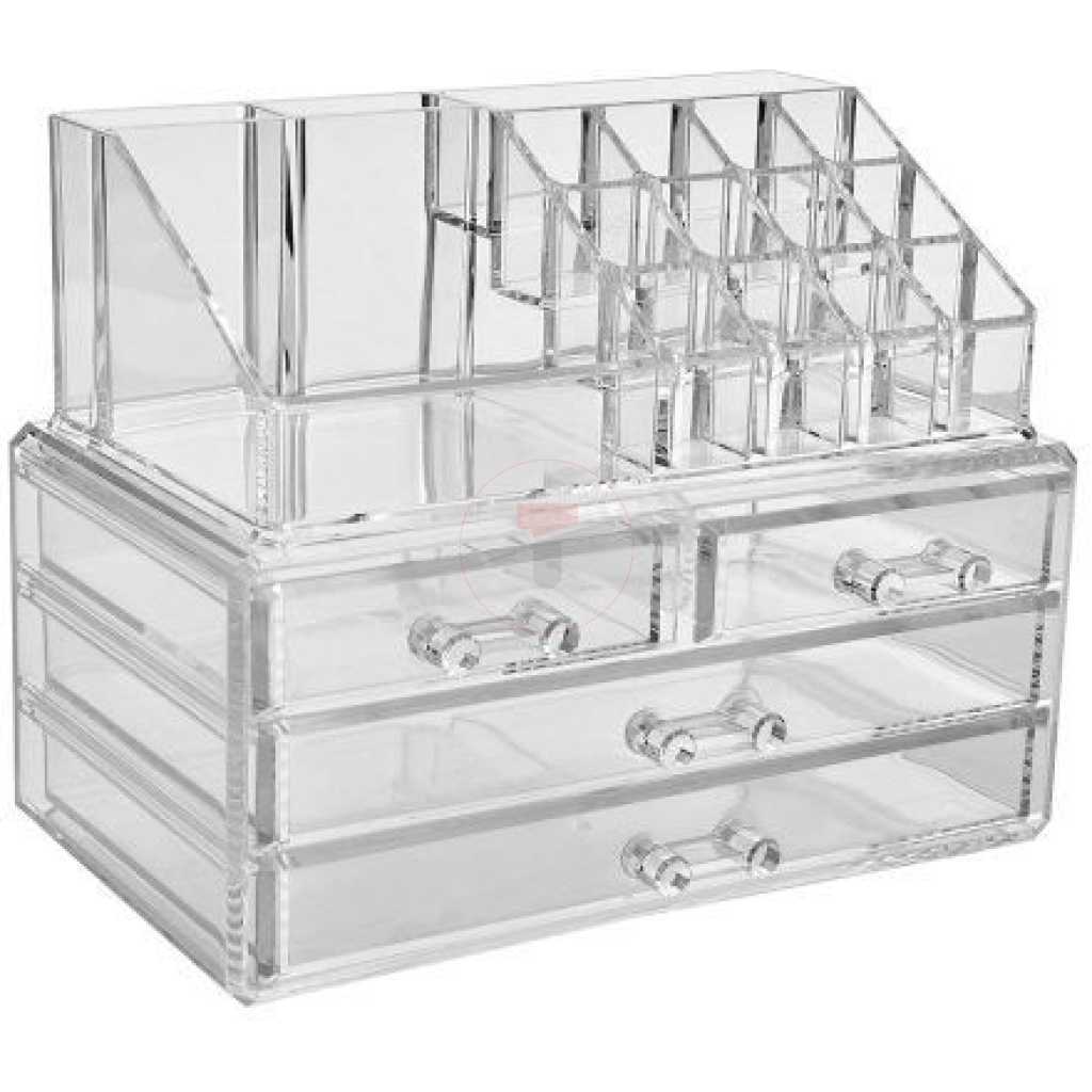 Acrylic Cosmetics Makeup Organizer Storage Box Drawers- Clear.