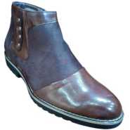 Men's Faux Leather Boots - Brown, Black, Grey
