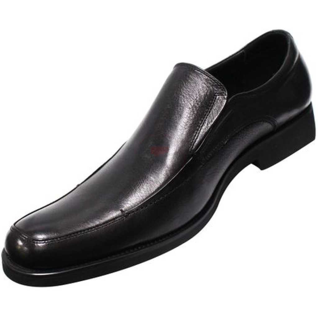 Faux Leather Slip-On Shoes - Black