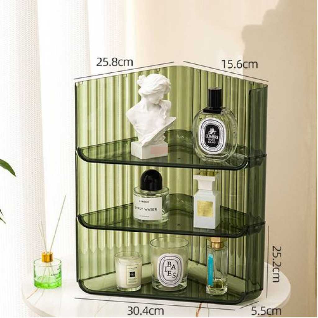 Home Accessories Office Bookshelf Standing Foldable Stationery Storage Holder Makeup Organizer- Clear