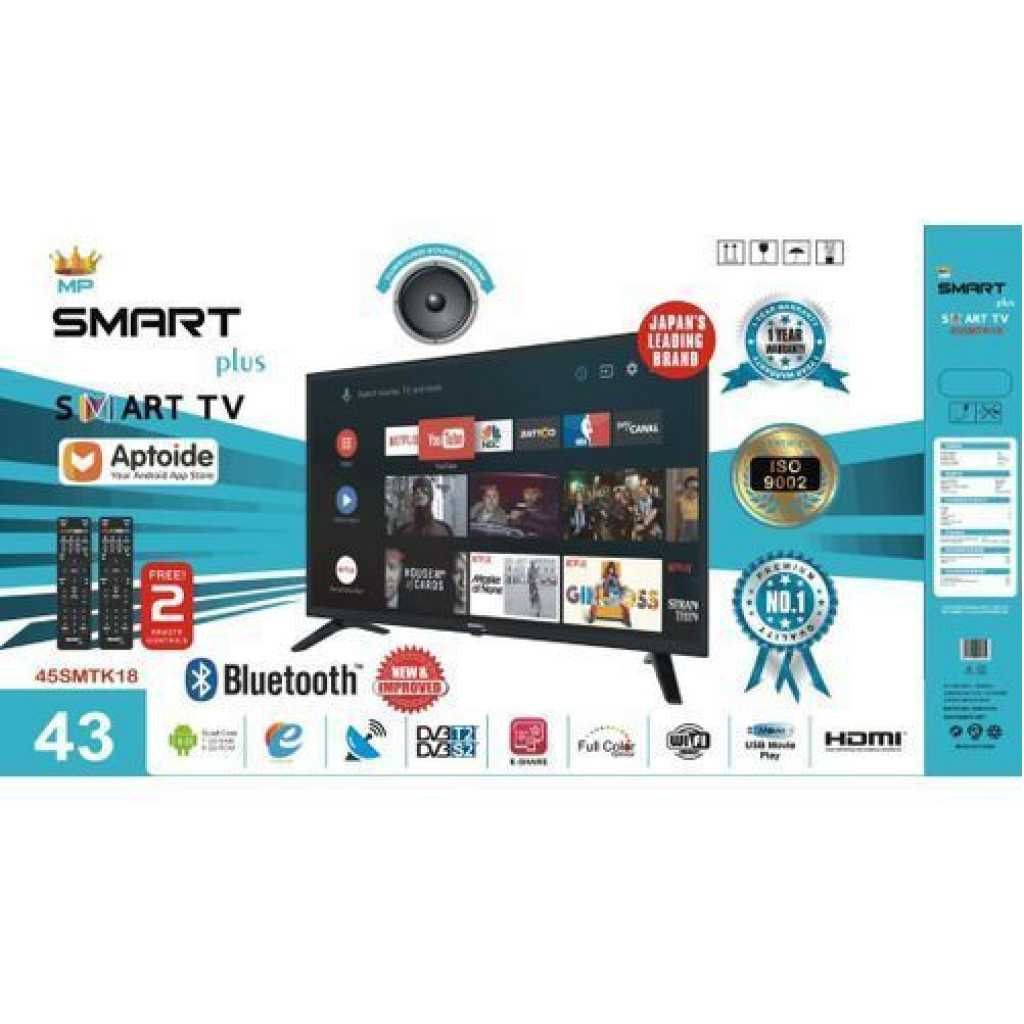 Smart Plus 43-Inch Smart TV; Free To Air Led TV - Black