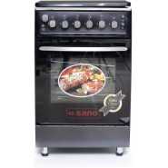 Sano 55X55 Full Gas Cooker With Rotisserie, Electric Oven & Grill, Auto Ignition, Oven Lamp, Timer, 2 Oven Trays - Black