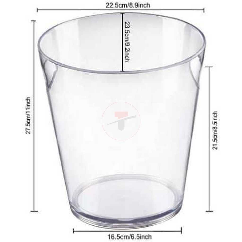 6.5L Acrylic Cooler Beer Wine Champagne Ice Bucket With Lid For Parties Bars Home- Clear