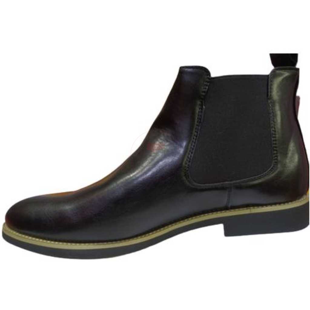 Men's Faux Leather Boots - Black