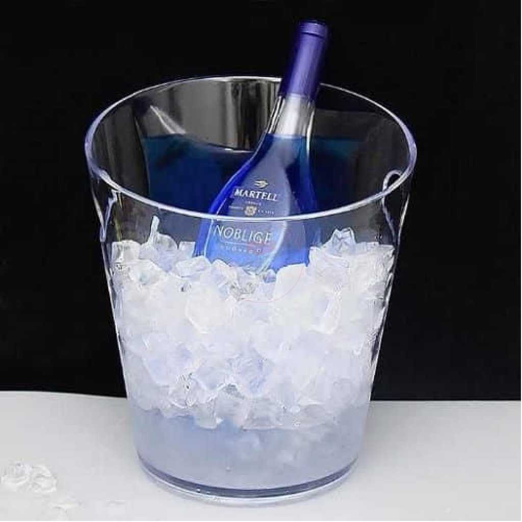 6.5L Acrylic Cooler Beer Wine Champagne Ice Bucket With Lid For Parties Bars Home- Clear