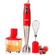 Geepas GHB6136 3-in-1 Multi-Function Hand Blender 860ml, 400W - Red