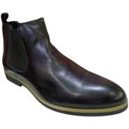 Men's Faux Leather Boots - Black