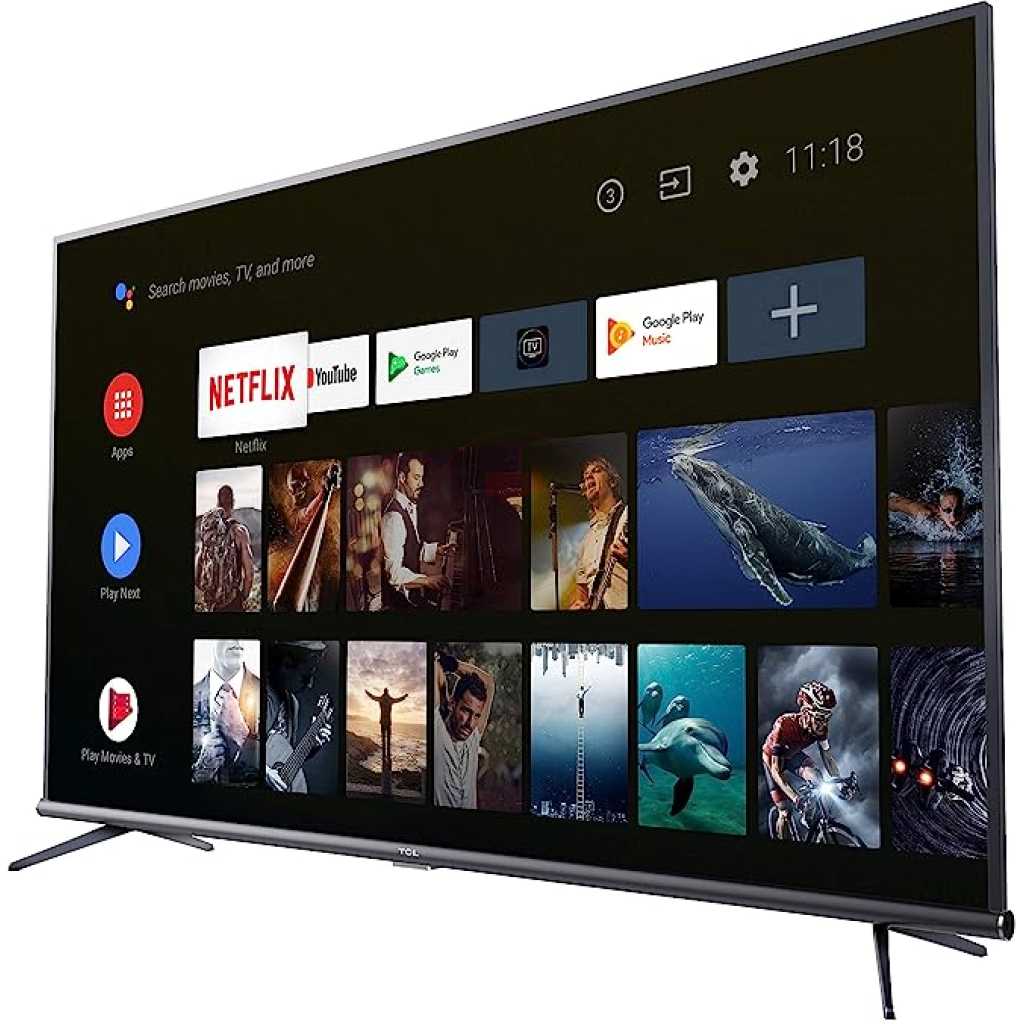 TCL 65-Inch UHD 4K HDR Google TV; Smart Android LED TV, Bluetooth, Youtube, Netflix, Prime Video, Google Play, Chromecast Built-In, With Inbuilt Free To Air Decoder - Black