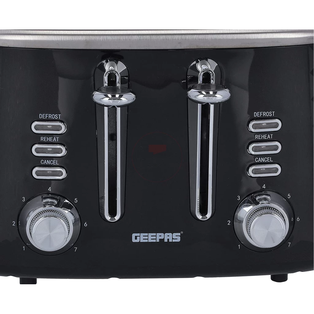 Geepas 4 Slice Bread Toaster GBT36537 - Adjustable 7 Browning Control 4 Slice Pop-Up Toaster with Removable Crumb Collection Tray, Self-Centering | Cancel, Defrost & Reheat | Perfect Sandwiches, Toast & More