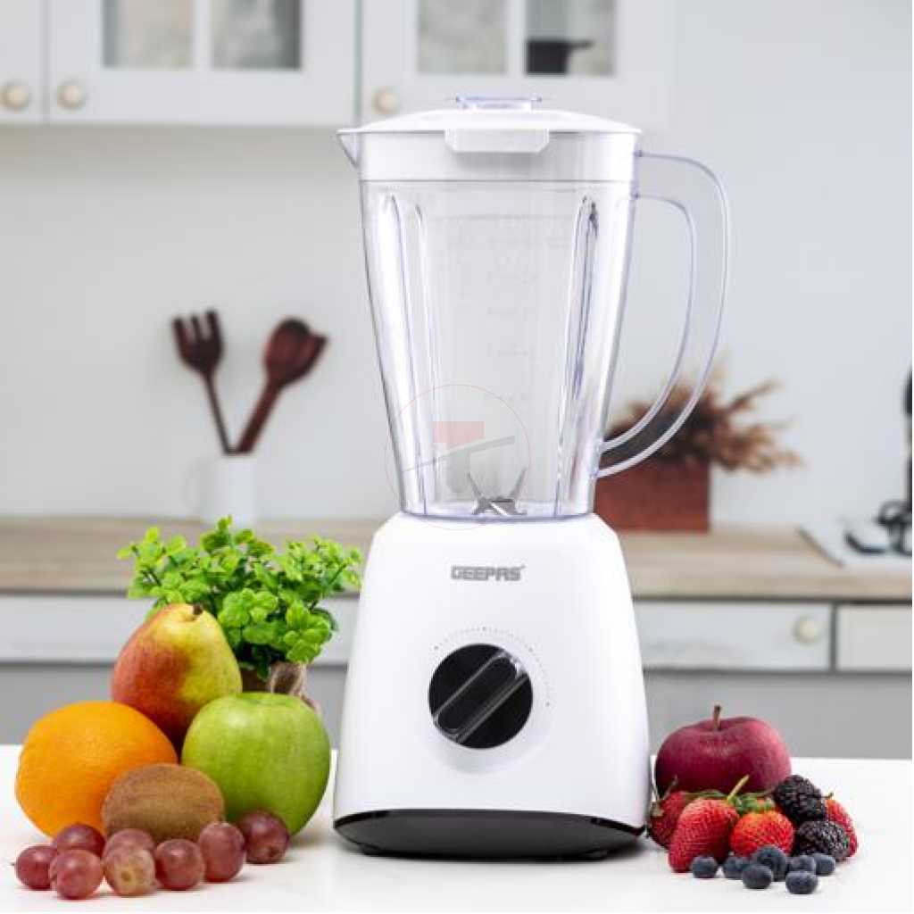 Geepas GSB9894 Multifunctional Blender - Stainless Steel Blades, 2 Speed Control with Pulse | 1.5L Jar, Interlock Protection | Ice Crusher & Smoothie Maker - 2 Year Warranty