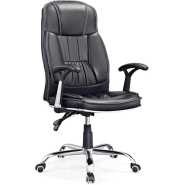 Recliner Office Chair Leather-Black