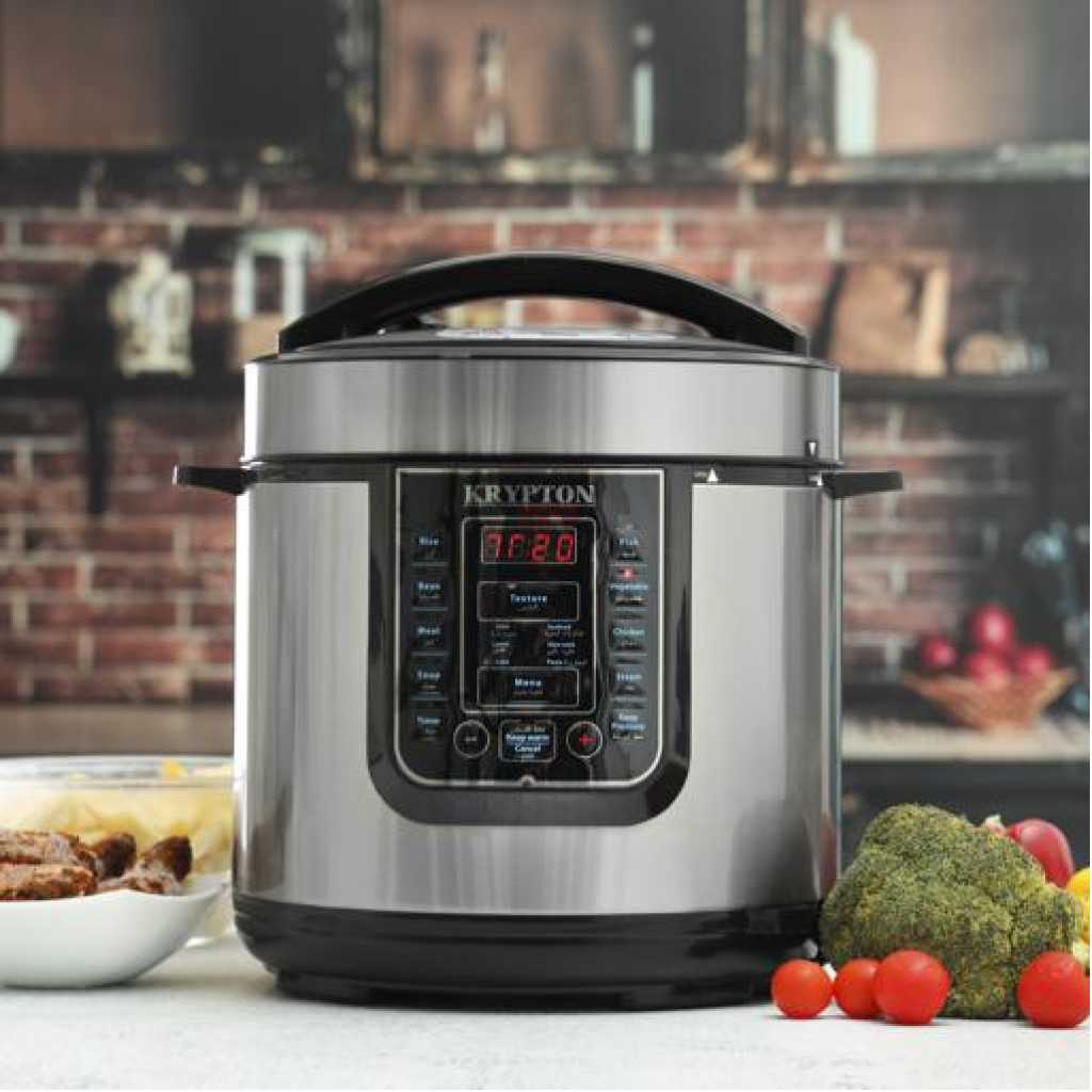 Krypton 6 L Multi-functional Electric Rice, Pressure Cooker KNPC 6297 , Silver